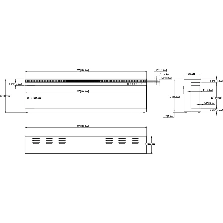 UNIT 140 PRO beépíthető és falra szerelhető elektromos kandalló